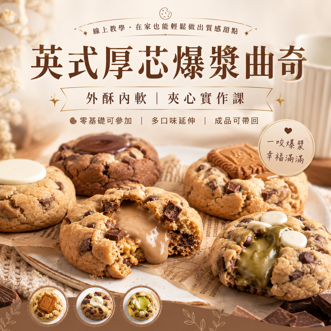 英式厚芯爆漿曲奇｜外酥內軟與夾心實作課