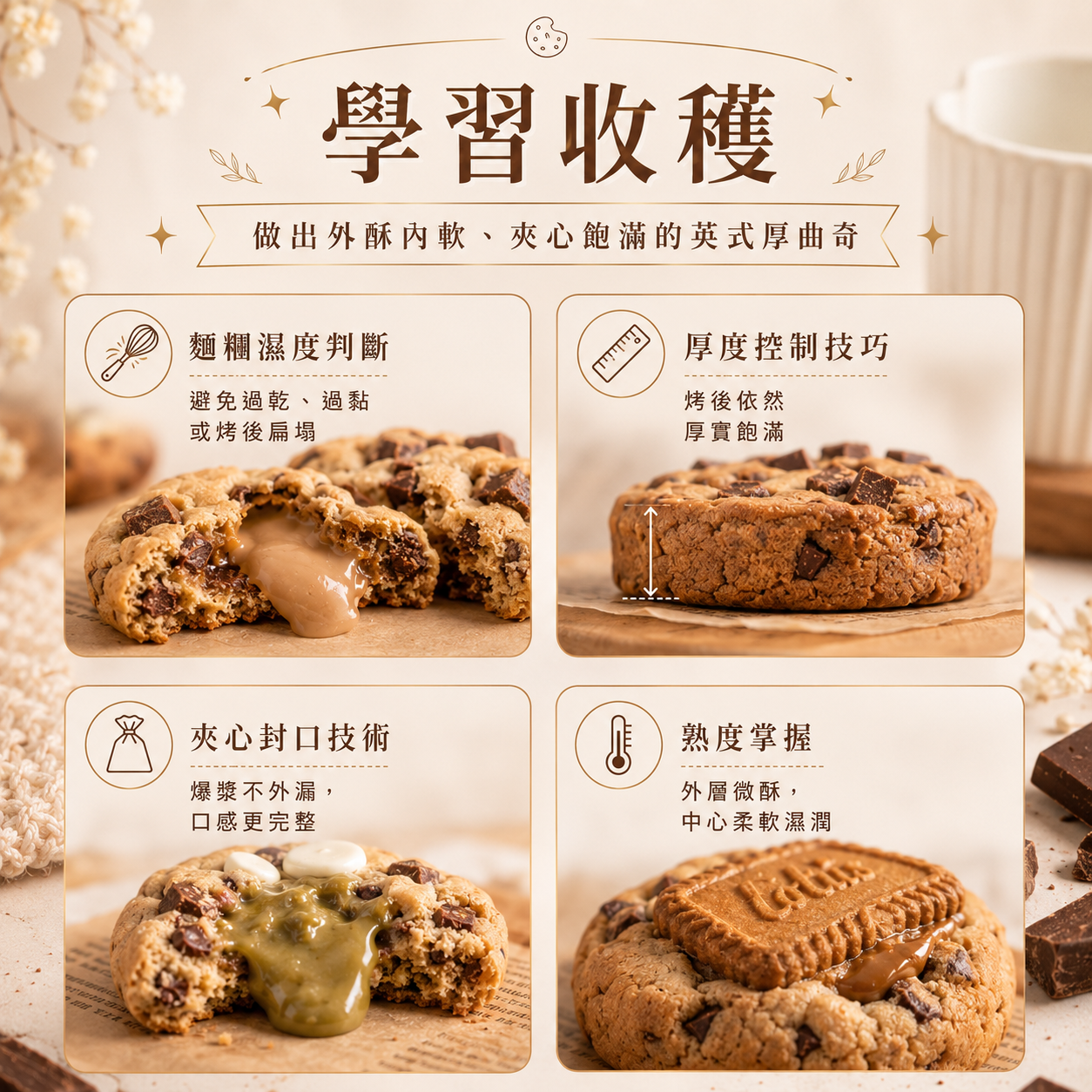 英式厚芯爆漿曲奇｜外酥內軟與夾心實作課