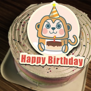波卡多,Happy Birthday   ( 圖案可以吃喔！) 手工冰淇淋千層蛋糕 (唯一可全台宅配冰淇淋千層蛋糕) ( 可勾不要冰淇淋, 也可勾要冰淇淋 ) [ designed by 波卡多],