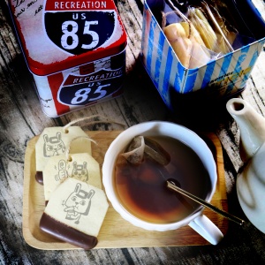 Bocado, tea bag chocolate biscuits (similar to those from childhood...