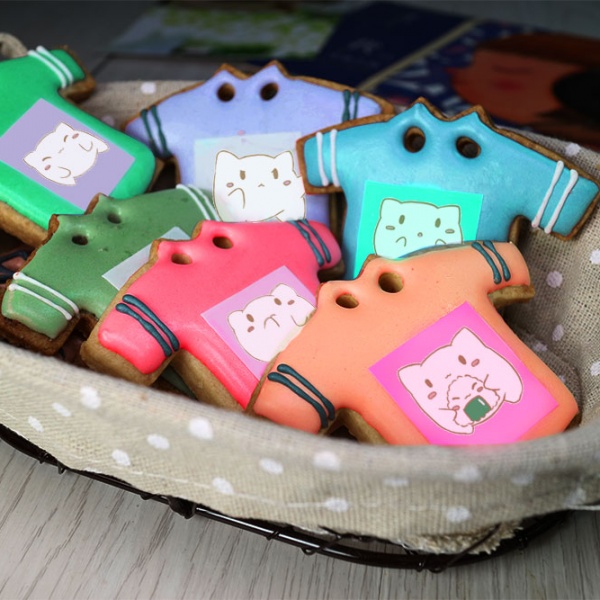 Tata 啾恋喵, Tandora biscuits for salivation (with gift box) (receive salivation to ensure that the child has enough food and clothing) (12 pieces in a box, with red thread & piercing) [designed by Tata 啾恋喵],