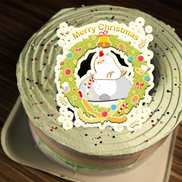 chieko0627,聖誕節快樂 ( 圖案可以吃喔！) 手工冰淇淋千層蛋糕 (唯一可全台宅配冰淇淋千層蛋糕) ( 可勾不要冰淇淋, 也可勾要冰淇淋 ) [ designed by 千梔子 Chi E Ko Studio ],