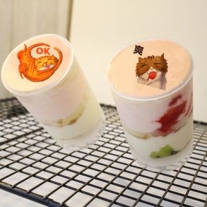 x7510080008, cat (the pattern can be eaten) handmade ice cream layer cake__ push cup (the only ice cream layer cake can be served in the whole house) (you can hook ice cream without ice cream, you can also hook ice cream for ice cream) (a cup cake) [designed by Little didi],