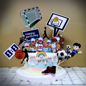 Susan Susan, free ice cream upgrade | Available anywhere in Taiwan | Limited quantity, reservation required | For delivery within 24 hours, please call 0227945616 __ Exercise with Doraemon (Includes Doraemon, football, and basketball; designs subject to change. By SUSAN, Talking with Handmade Desserts - Specializing in birthday cakes, ice cream cakes, customized cakes, tarts, and other handmade desserts | #*..) ##... ....(Doraemon decorations such as dolls or digital animation videos are gifts and may not be resold. The average Häagen-Dazs cake has 1/5 the calories, and the average Taiwanese cake has 1/4 the calories.)) ##,