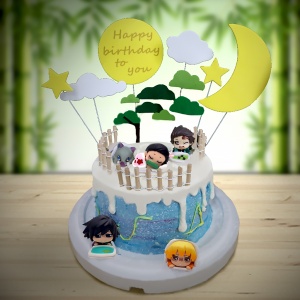 susan susan, can be served with or without ice cream | Available at home in Taiwan | Limited quantity, reservation required | Please call 24 for delivery within 0227945616 hours__Demon Slayer Sleeping Baby (Select various characters, with bamboo fence, moon birthday plug-in, forest, the shape is adjusted from time to time by SUSAN who talks with handmade desserts - birthday cakes, ice cream cakes, customized cakes, French tarts and other handmade desserts | #*..) ##... The music of Demon Slayer is really great...####,