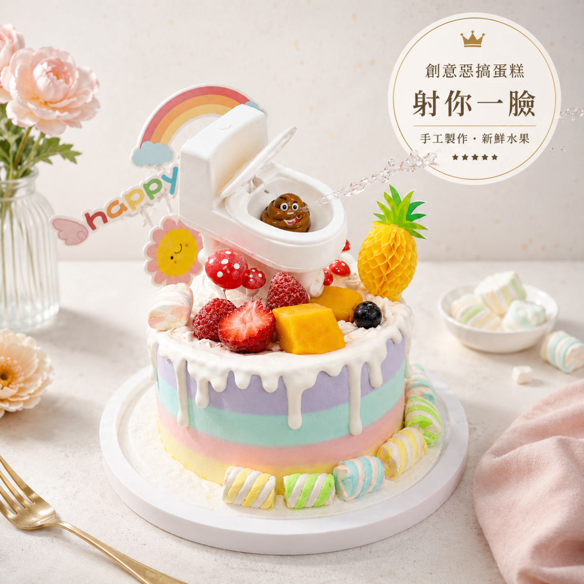 馬桶, Susan's Kitchen, 與手工甜點對話的SUSAN, dessert365, 這不是翻糖因翻糖不好吃, 幼稚園慶生, 冰淇淋蛋糕, 法式甜點, 卡通蛋糕, 彩虹蛋糕, 寶寶蛋糕, 公主蛋糕, 生日蛋糕, 手工甜點, 宅配蛋糕, 週歲蛋糕, 母親節蛋糕, 父親節蛋糕, susan冰淇淋蛋糕評價, 彌月蛋糕, 慕斯蛋糕