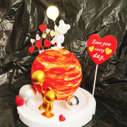 Susan Susan, Love Bear Cake | Knock-Knock Cake, Planet Cake | Free Ice Cream Upgrade | Available Nationwide | Limited Quantities, Reservations Required | Delivery Within 24 Hours, Please Call 0227945616^^ (You can put decorations inside the cake by knocking it open!! Includes teddy bears, love trees, and other designs, which are changed periodically. Enjoy decorating with your children or birthday celebratory friends!) by SUSAN, who converses with handmade desserts - Specializing in birthday cakes, ice cream cakes, customized cakes, French tarts, and other handmade desserts | #*。.) ##... ....####,