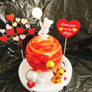 Susan Susan, Love Bear Cake | Knock-Knock Cake, Planet Cake | Free Ice Cream Upgrade | Available Nationwide | Limited Quantities, Reservations Required | Delivery Within 24 Hours, Please Call 0227945616^^ (You can put decorations inside the cake by knocking it open!! Includes teddy bears, love trees, and other designs, which are changed periodically. Enjoy decorating with your children or birthday celebratory friends!) by SUSAN, who converses with handmade desserts - Specializing in birthday cakes, ice cream cakes, customized cakes, French tarts, and other handmade desserts | #*。.) ##... ....####,