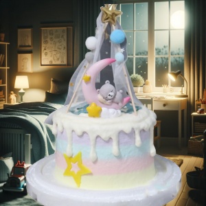 Susan Susan, free ice cream upgrade | Available anywhere in Taiwan | Limited quantity, reservation required | For delivery within 24 hours, please call 0227945616 __ A child's dream tent with a bear (includes DIY tent materials and bear, the design is subject to change. By SUSAN, a conversation with handmade desserts - birthday cakes, ice cream cakes, customized cakes, tarts, and other handmade desserts | #*..) ##... A favorite for a first birthday...####,