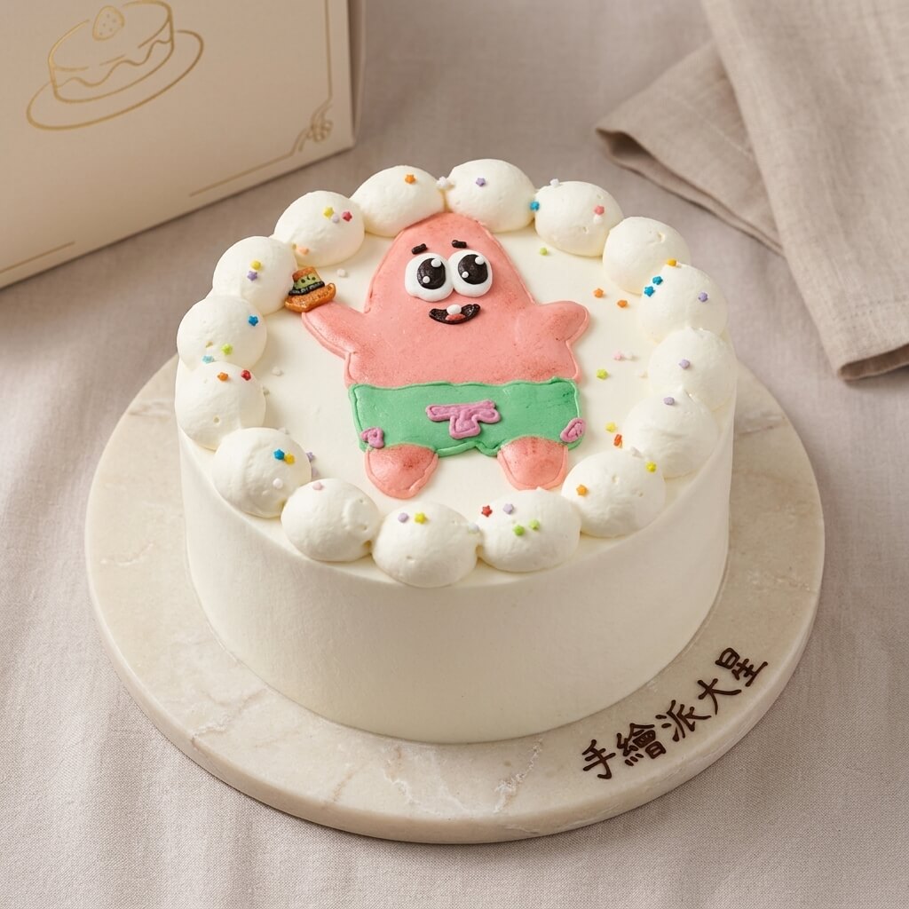 tianheju.dessert,手繪派大星蛋糕   by 甜禾居(sku) | #海綿寶寶系列,